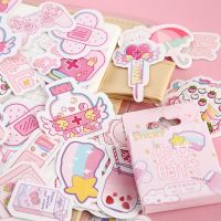 Journamm 46pcs/lot Kwaii Pink Sticky Cute Cat Boxed Stickers Planner Scrapbooking Planner Japanese Kawaii Decorative Stationery Stickers Labels