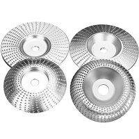 Wood Shaping Disc Set for Angle Grinder Woodworking Grinding Wheel Shaping Dish 5/8Inch Arbor (Silver, 4Pcs)