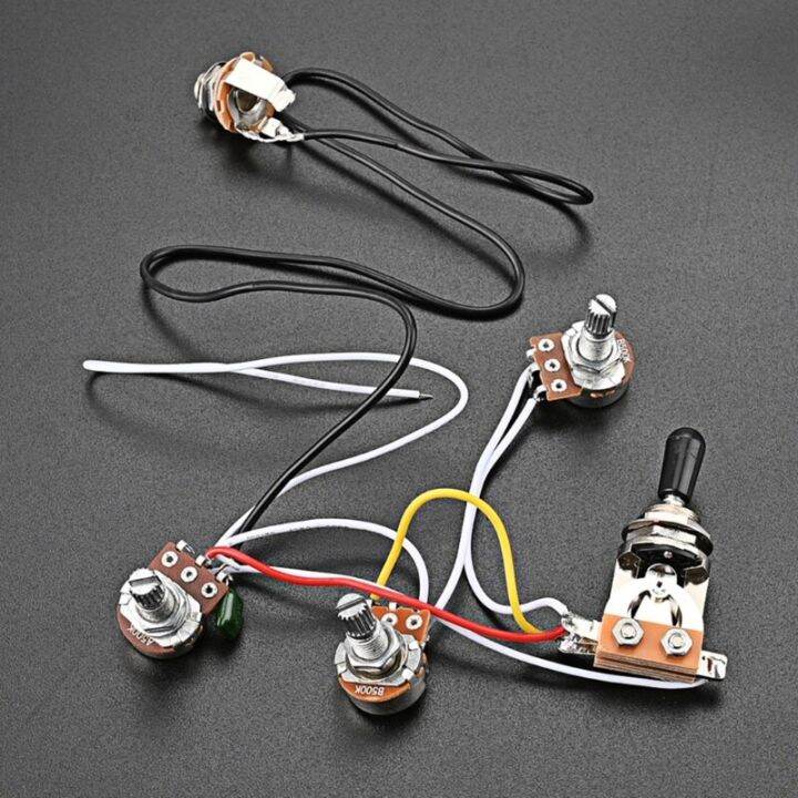 2 Volumes 1 Tone Prewired 3 Way Toggle Switch 500K Pots And Jack Kit For Guitar Preamp Circuit