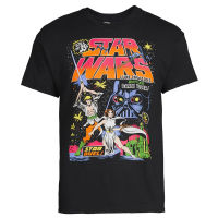 เสื้อยืดกราฟิกปกหนังสือการ์ตูน Star Wars Mens Star Duel Luke และ Leia เสื้อยืดคอตตอน เสื้อยืดลายกราฟฟิก S-5XL