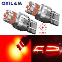 2Pcs 3157 P277W 7443 W215W Tail Bulbs WY21W T20 Led Canbus No Error Car Parking Lamp 12V Auto Brake Lights Bulb Red Flash