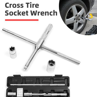 Car Wheel Wrench Cross Key For Automotive Car Repair Tool 17-19mm 21-23mm Disassembly Socket Spanner Mechanical Workshop Tools