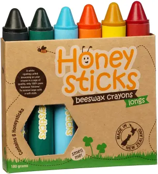 Honeysticks Bath Crayons for Toddlers & Kids - Handmade from Natural Beeswax for Non Toxic Bathtub Fun - Fragrance Free, Non
