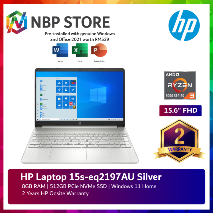 Hp 15s Eq2195au 15s Eq2196au 15s Eq2197au 156 Fhd Laptop Ryzen 3 5300u 8gb 512gb Ssd 0928