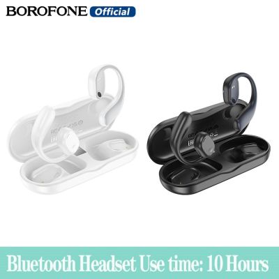 Borofone BW41 TWS True Wireless ชนิดเปิด,หูฟังบลูทูธไม่เข้าใส่หูแขวนหูฟังพร้อมไมโครโฟนสเตอริโอหูฟังออกกำลังสัมผัสที่แสดงตัวเลข LED สำหรับสมาร์ทโฟนทุกประเภทใช้งานได้นาน Time10ชั่วโมง
