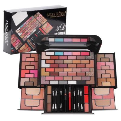 All In One Makeup Kit Multi-color Make Up Palette Set Cosmetics Palette Eye Shadow Brow Powder Lipstick Lip Liner Brow Pencil Sponge Stick Built-In Mirror ideal