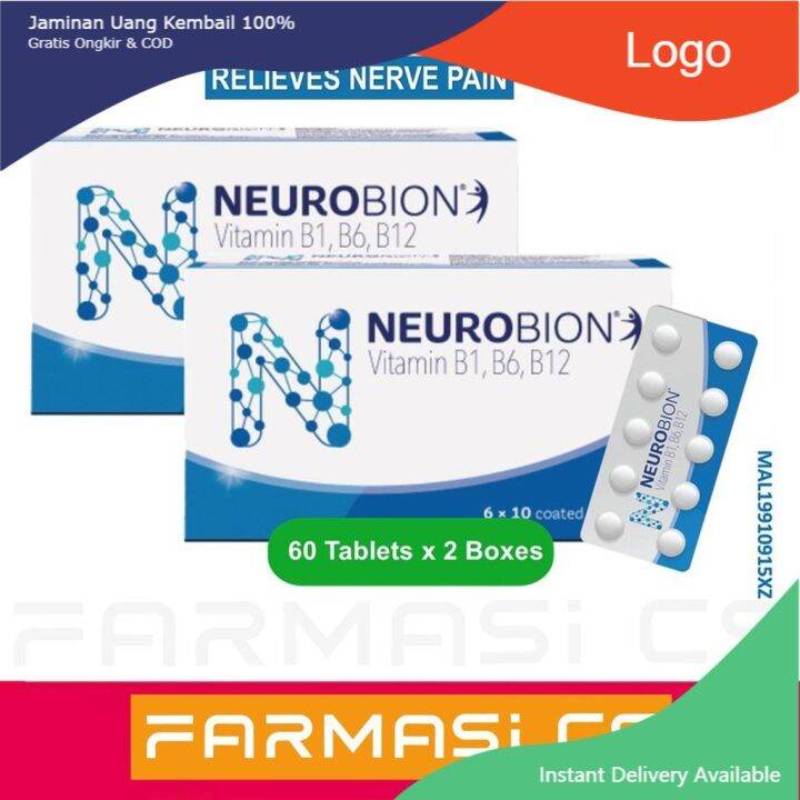 Neurobion Vitamin B1 B6 B12 - Strengthen Nerves 60 Tablets X 2 Boxes ...