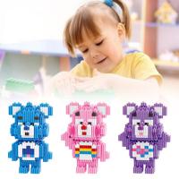 Cartoon Rainbow Bear Micro Building Blocks ChildrenS Assembled Educational Toys T3H1
