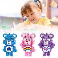 Cartoon Rainbow Bear Micro Building Blocks ChildrenS Toys Educational Assembled H0T1