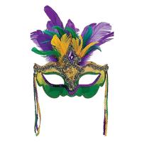 Rhinestones Masque Halloween Adjustable Glitter Colored Feather Face Cover with Ribbon Women Masquerade Cosplay Costume usual