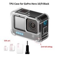 เคสโทรศัพท์มือถือ TPU ใส กันกระแทก สีดํา สําหรับ gopro Hero 11 10 9