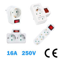 European Electrical Sockets With Switch 16A 250V EU Surface-Mounted 3500W Extensions Germany Standard Adapter Power Plug Strip