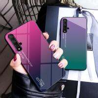 【Great. Cell phone case】 เคส Huawei Nova 5T 5 T เคสเคสโครงอ่อนกระจกเทมเปอร์ไล่ระดับสีมันวาวเคส Nova5T