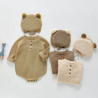 Autumn New Kids Baby Boys Girls Knitted Sweater Bodysuit Infant Girls Long Sleeve Jumpsuit Toddler Baby Cotton Clothing