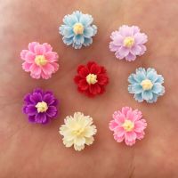 New 80PCS Resin 13mm 3D Flower Flatback Stone Embellishment DIY Scrapbook Crafts R92*2 Haberdashery