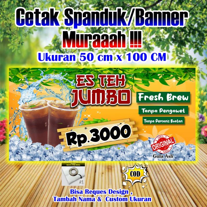 Spanduk Banner Es Teh Jumbo Ukuran 50 x 100 | Lazada Indonesia