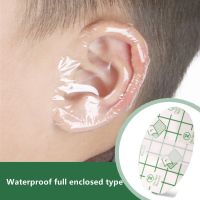 【JH】20pcs Plastic Waterproof Ear Protector Swimming Cover Caps Salon Hairdressing Dye Shield Protection Shower Cap Tool