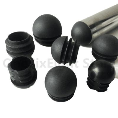 Black Domed Round Plastic Black Blanking End Caps Tube Pipe Inserts Plug 19 22 25 32mm Pipe Fittings Accessories