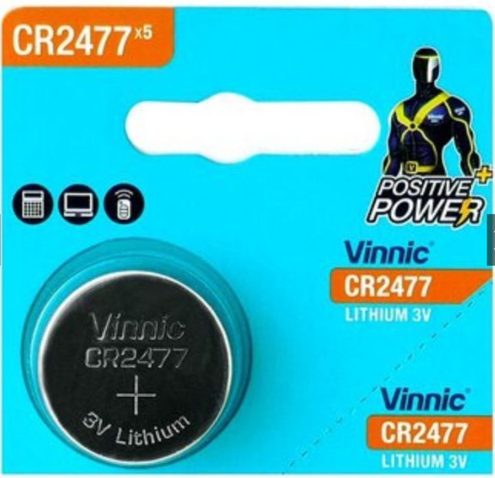 ถ่านกระดุม Vinnic CR2477 3V ของแท้ 1 ก้อน