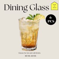 แก้วน้ำทรงเตี้ย 6 ใบ/ชุด ? 365 ml Dining Glass T1376