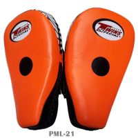 Twins  Special focus mitts PML-21 Orange Black  for Training Muay Thai MMA K1 เป้ามือทวินส์ สเปเชี่ยล แบบโค้ง หนังแท้ สีส้ม-ดำ สำหรับเทรนเนอร์