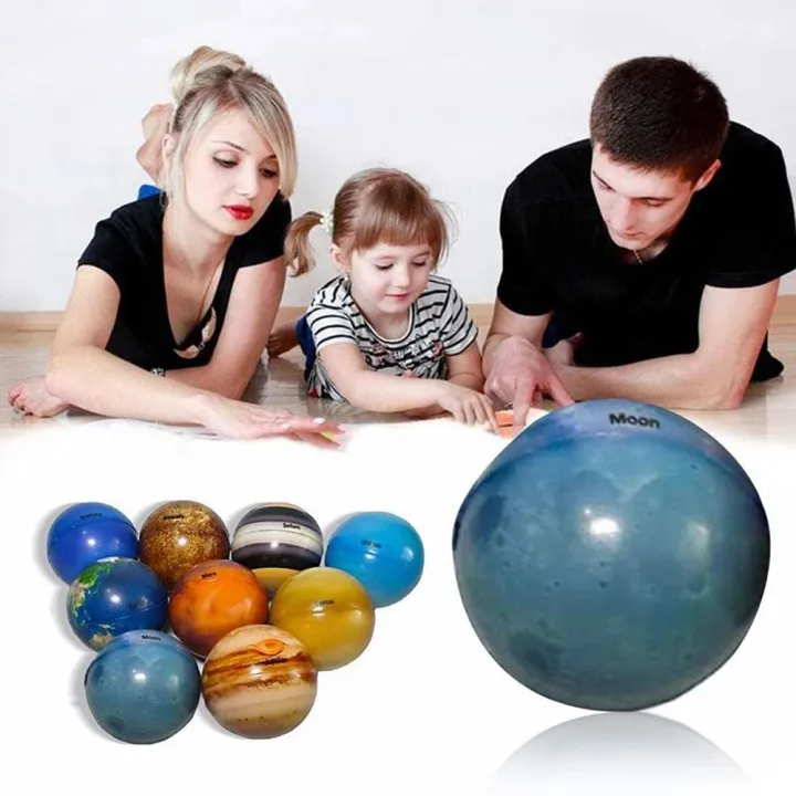 AMENDO Educational Toy Elastic Solar System Stress Relief Ball Toy ...