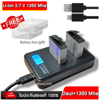 แท่นชาร์จ Battery Charger Dual LCD พ้อมแบต Li-ion PG 1350 Mha For EKEN For SJCAM SJ4000 FOR Nanotech