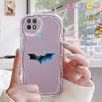 Jjlingji เคสสำหรับ OPPO A15 A35 A15s 4G เคสแฟชั่นลายค้างคาวเนื้อครีมกันกระแทกแบบใสนิ่มเคสมือถือสร้างสรรค์เคสป้องกันซิลิกาเจลโปร่งใสลายกล้องถ่ายรูป