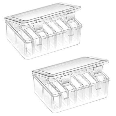 Small Bead Organizer Plastic Storage Cases Storage Containers Transparent Boxes Hinged Lid Rectangle Clear Craft Case