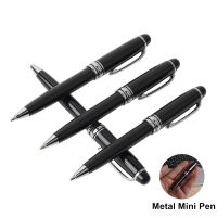 2Pcs Mini Metal Durable Ballpoint Pen Rotating Pocket-size Pen Portable BallPoint Pen Small Oil Pen Exquisite Writing Tool Pens
