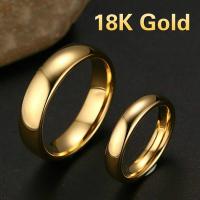 Fashion Luxury Golden Engagement Wedding Ring Couple Ring Simple Fashion Style Fine Jewelry Anniversary Gift Men and Women Ring