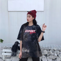 Kpop Y2k เกาหลีแฟชั่น Gothic เสื้อผ้า Streetwear ฤดูร้อนขนาดใหญ่ T เสื้อผู้หญิง Harajuku แขนสั้น Tops Tee Tie ย้อม