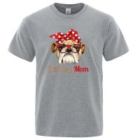 Bulldog Mom With Bow Tie And Silver Mirror Print Man Tshirt Cool Loose Tshirt Tee Soft T Gildan