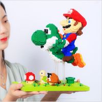 (Popular toys)  Flying Super Bros Mario Block Micro Building การ์ตูนอะนิเมะตัวเลขตุ๊กตาสะสม DIY อิฐของเล่นสำหรับเด็ก