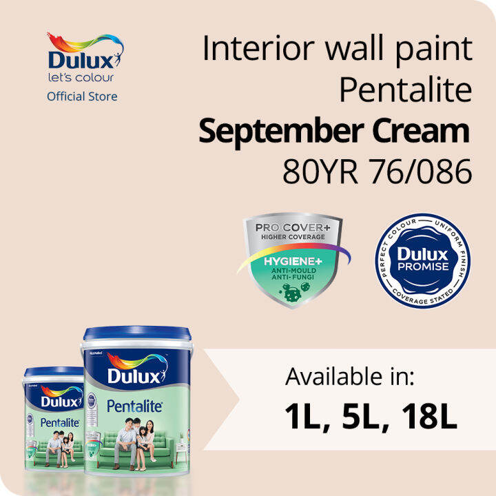 Dulux Pentalite - September Cream (80YR 76/086) (Anti-mould & Anti ...