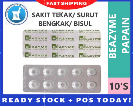 BEAZYME PAPAIN TABLET 10'S INFLAMANTION TABLET UBAT SAKIT TEKAK / UBAT ...