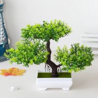 Artificial Plastic Plants Bonsai Small Tree Pot Fake Plant Potted Flower Home Room Table Decoration Garden Arrangement Ornaments