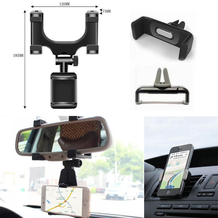 NEW Car Rear View Mirror Phone Holder Pemegang Telefon Kereta Rearview ...