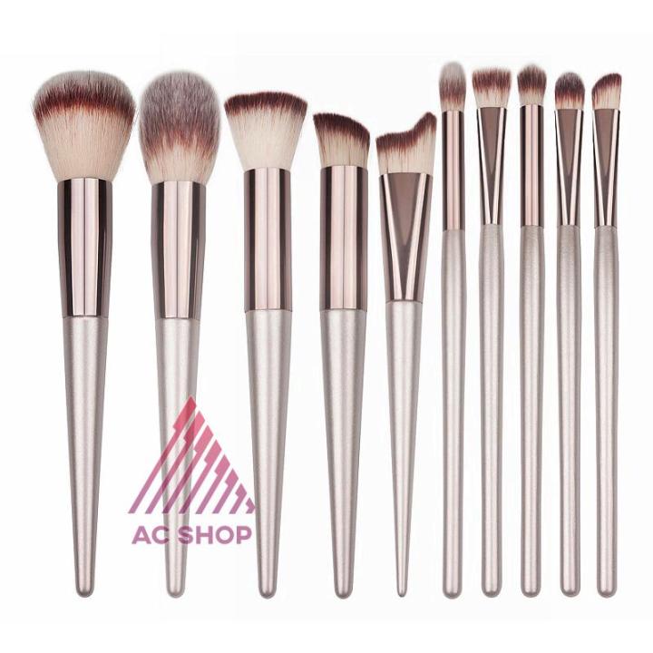 10-เซต-100-ชิ้น-แปรงแต่งหน้า-h02-brush-set-เซต10ชิ้น-แปรงปัดแก้ม-แปรงไฮไลท์-แปลงแต่งหน้า-ac99