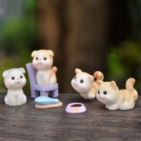 QQMALL Cute Figurines Ornament Miniatures Naughty DIY Resin Craft Cat Cartoon Kitten Small Statue