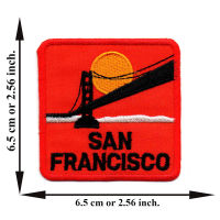 ตัดรีด ตัวรีดติดเสื้อ อาร์มปัก ติดเสื้อปัก ปักเสื้อ DIY ลาย SAN FRANCISCO สีแดง มีบริการเก็บเงินปลายทาง