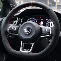 【YF】 Car Steering Wheel Cover Braid Suede Leather For Volkswagen Golf 7 GTI R MK7 VW Polo Scirocco 2015 2016 Accessories