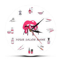 Beauty Nail Studio Wall Clock ร้านทำเล็บตกแต่ง Silent Wall Watch แฟชั่น Wall Art Girl Artist Gift Idea