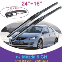 สำหรับ Mazda 6 GH 2008 2009 2010 2011 2012กระจกหน้าต่างด้านหน้าที่ปัดน้ำฝน Ruer ใบที่ปัดน้ำฝนสติกเกอร์ตกแต่งอุปกรณ์เสริมรถยนต์