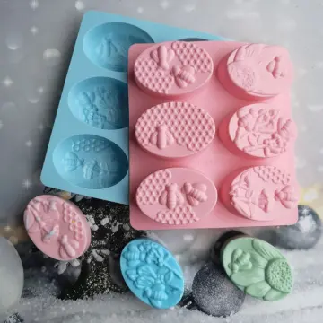 TTLIFE 6 Bee-Shaped Silicone Soap Molds Oval Handmade Soap Silicone Molds  Flowers Honeycomb-Shaped DIY Cake Molds Baking Molds