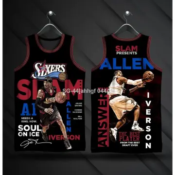 Men's NBA 76ers Sixers Allen Iverson 3 The Answer Purple Gold Basketball  Edition Jersey 2020