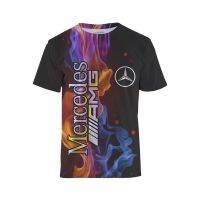 2023 New Benz โลโก้รถยนต์ฤดูร้อนใหม่แขนสั้นผู้ชายเสื้อยืด