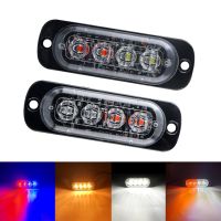 ஐ㍿⊕ 4LED Car Strobe Warning Light Grill Flashing Breakdown Emergency Light for 12v Truck Trailer Police Beacon Lamp Signal TAILLIGHT