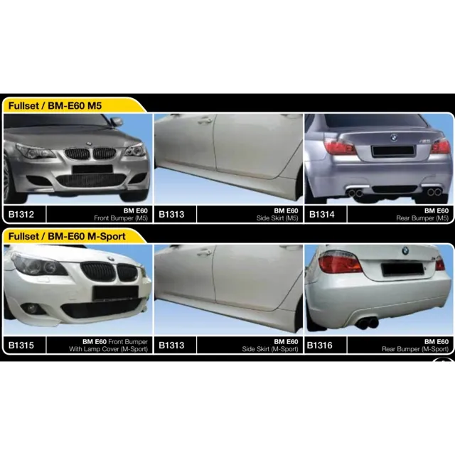 Bmw e60 lci preLCI m sport msport m5 bodykit body kit front side rear