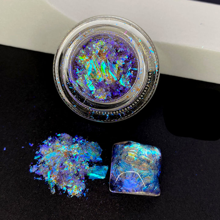 Aurora Crystal Opal Nail Powder Holographic Irregular Glitter Iridescent  Sequins Rub Dust Mermaid Chameleon Flakes DIY Manicure-zhuopu outlets